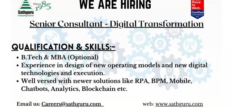 Senior Consultant – Digital Transformation