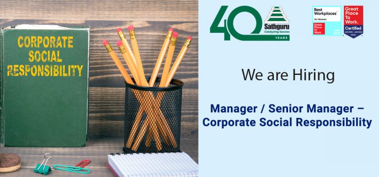 Manager / Senior Manager – Corporate Social Responsibility Manager / Senior Manager – Corporate Social Responsibility